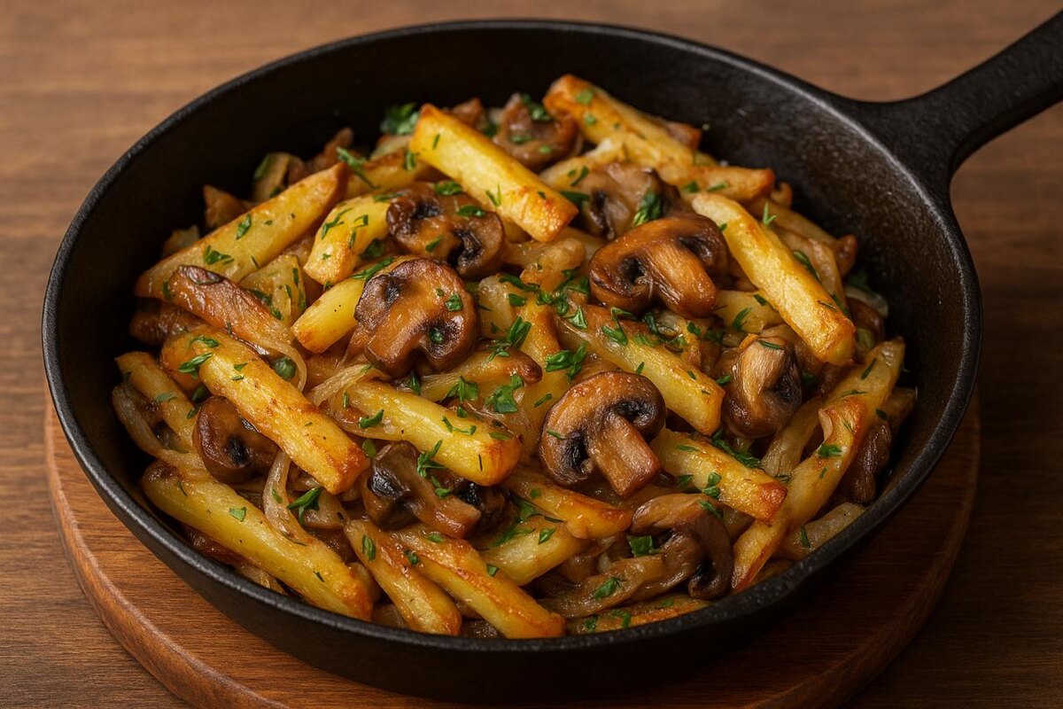 Как приготовить идеальную жареную картошку с грибами и луком