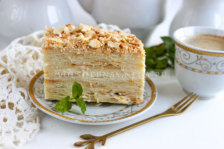 Невероятно вкусный домашний торт «Наполеон» с заварным кремом