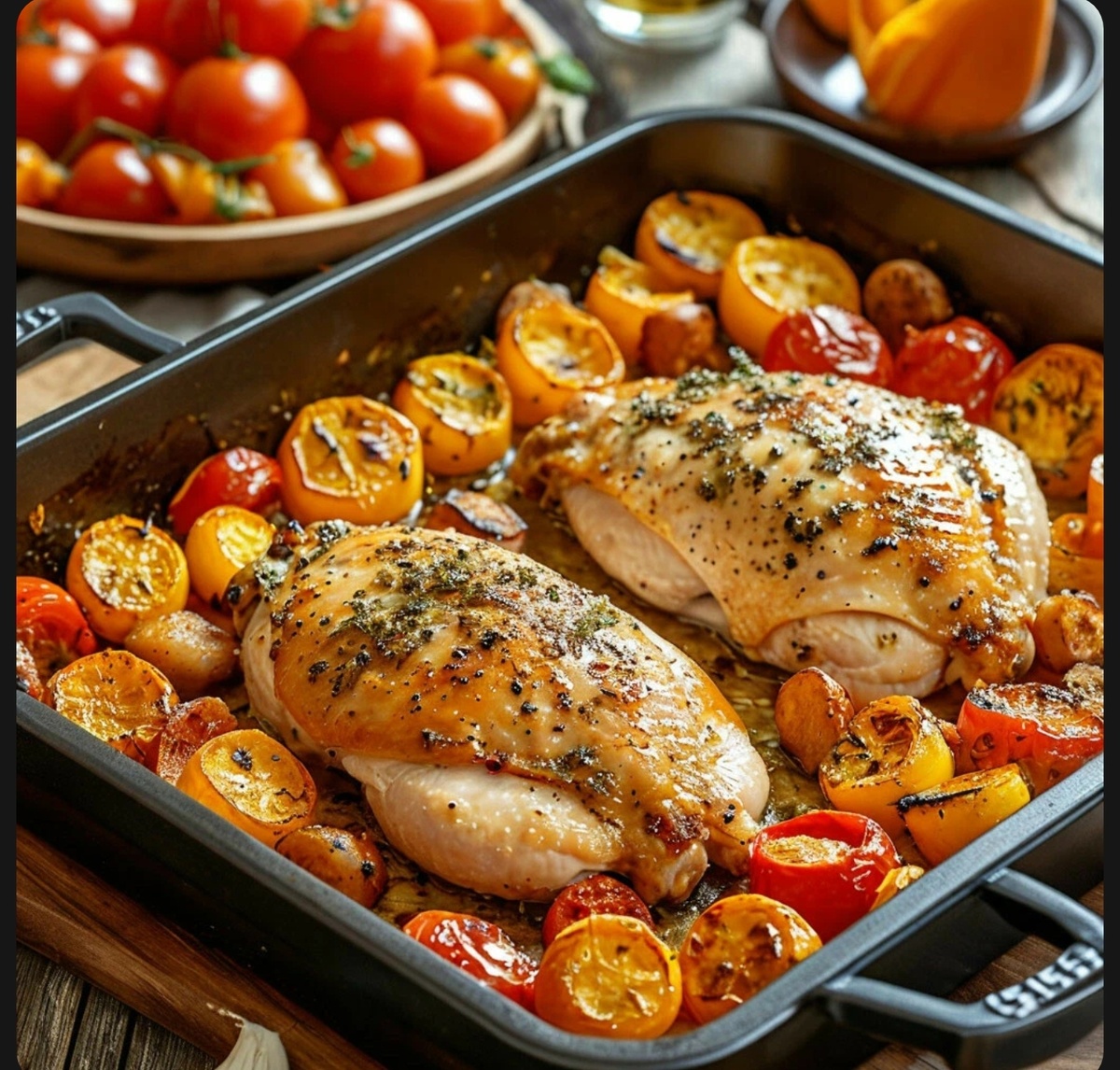Сочный ужин: куриная грудка с овощами, запечённая до совершенства